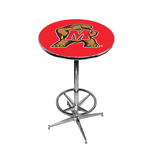 MARYLAND CHROME FOOT RING PUB TABLE RED - UMDPTR201
