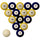 MICHIGAN SCHOOL COLOR NUMBERED BILLIARD BALL SET BLUE SOLID/MAIZE STRIPE - UMIBBS300N