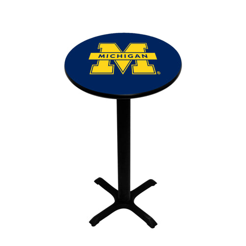 MICHIGAN PEDESTAL PUB TABLE BLUE - UMIPTB121