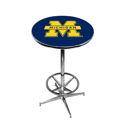 MICHIGAN CHROME FOOT RING PUB TABLE BLUE - UMIPTR121