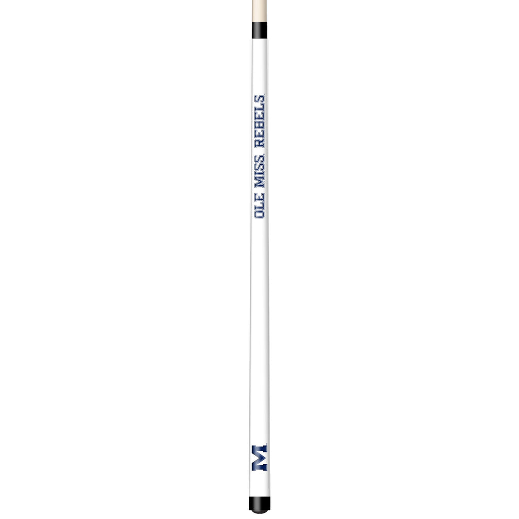 MISSISSIPPI ENGRAVED BILLIARD CUE WHITE / BLUE - UMSBCE101-JR