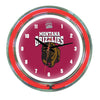 MONTANA NEON WALL CLOCK - 14'' MAROON FACE / RED NEON - UMTNWC100-14