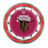 MONTANA NEON WALL CLOCK - 18'' MAROON FACE / RED NEON - UMTNWC100-18