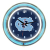 NORTH CAROLINA NEON WALL CLOCK - 14'' NAVY BLUE FACE / BLUE NEON - UNCNWC300-14