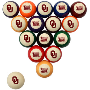 OKLAHOMA STANDARD COLOR NUMBERED BILLIARD BALL SET STANDARD COLOR BILLIARD BALL SET - UOKBBSSTD