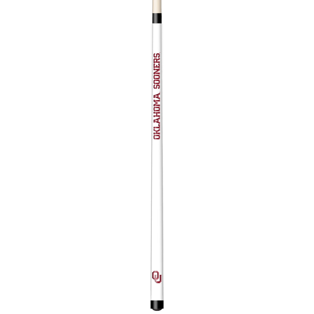 OKLAHOMA ENGRAVED BILLIARD CUE WHITE / CRIMSON - UOKBCE101-JR
