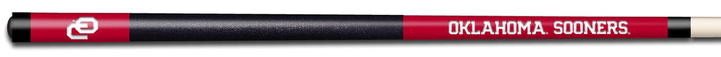 OKLAHOMA COLOR ENGRAVED BILLIARD CUE WHITE / CRIMSON - UOKBCE931