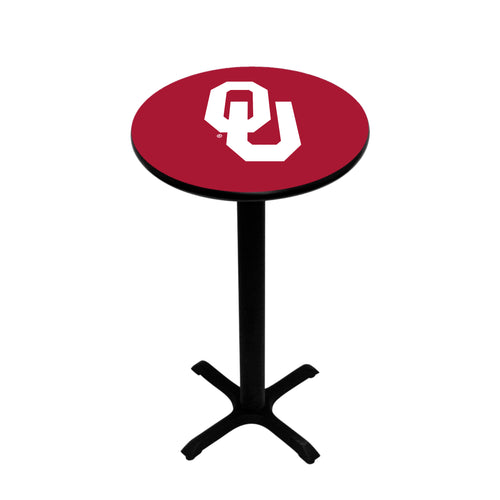 OKLAHOMA PEDESTAL PUB TABLE CRIMSON - UOKPTB231
