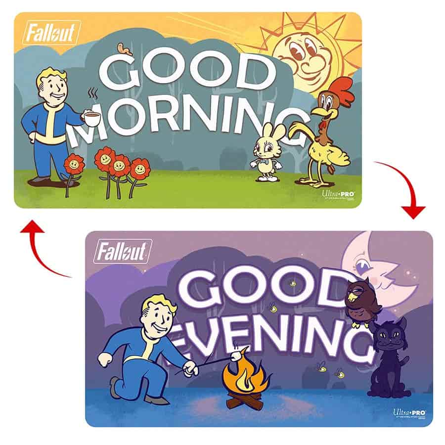 Ultra Pro: Fallout Vault Boy: Good Morning And Good Evening Double-Sided Playmat Pre-Order
