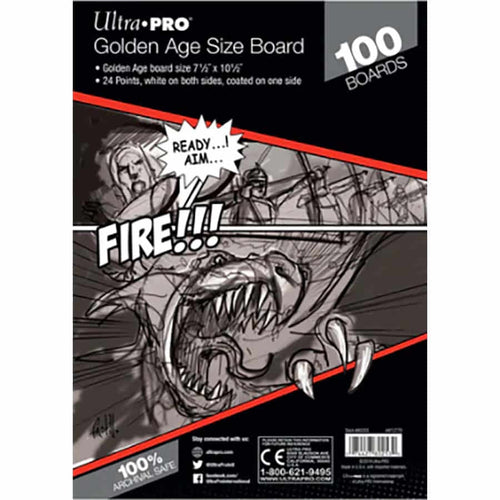 Casey's Distributing -  Comics And Art - Ultra Pro: Backing Boards - Golden Comic 100Ct 80253