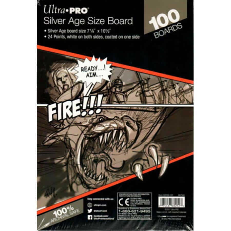 Casey's Distributing -  Comics And Art - Ultra Pro: Backing Boards - Silver Comic 100Ct 80252