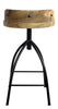 25-31 Inch Industrial Style Counter Height Stool with Adjustable Swivel Seat Brown Black UPT-165867 - The Urban Port