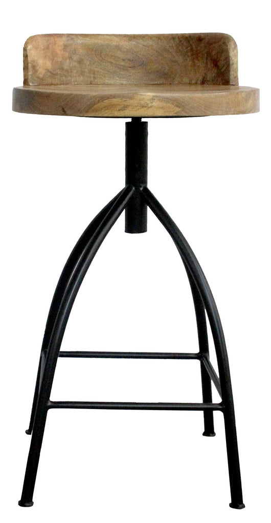25-31 Inch Industrial Style Counter Height Stool with Adjustable Swivel Seat Brown Black UPT-165867 - The Urban Port