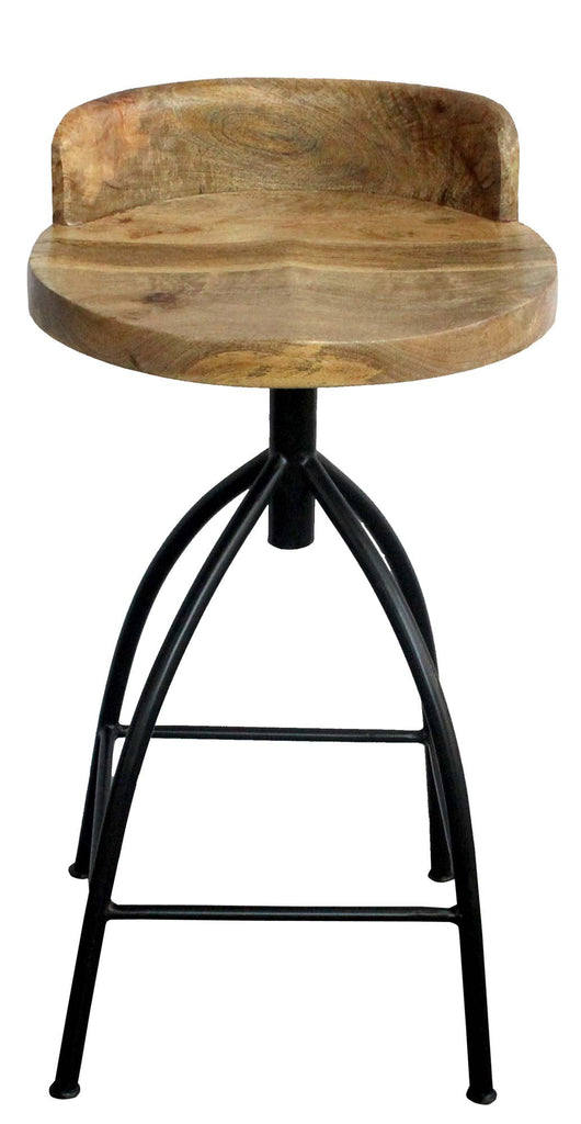 25-31 Inch Industrial Style Counter Height Stool with Adjustable Swivel Seat Brown Black UPT-165867 - The Urban Port