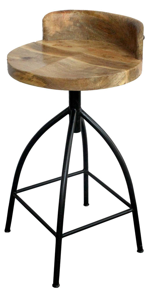 25-31 Inch Industrial Style Counter Height Stool with Adjustable Swivel Seat Brown Black UPT-165867 - The Urban Port