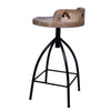 25-31 Inch Industrial Style Counter Height Stool with Adjustable Swivel Seat Brown Black UPT-165867 - The Urban Port