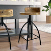25-31 Inch Industrial Style Counter Height Stool with Adjustable Swivel Seat Brown Black UPT-165867 - The Urban Port