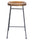 28 Inch Bar Stool with Mango Wood Saddle Seat Iron Rod Legs Brown and Black UPT-183797 - The Urban Port