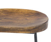 28 Inch Bar Stool with Mango Wood Saddle Seat Iron Rod Legs Brown and Black UPT-183797 - The Urban Port