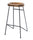 28 Inch Bar Stool with Mango Wood Saddle Seat Iron Rod Legs Brown and Black UPT-183797 - The Urban Port