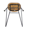 28 Inch Bar Stool with Mango Wood Saddle Seat Iron Rod Legs Brown and Black UPT-183797 - The Urban Port