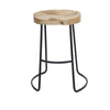 Ela 24 Inch Counter Height Stool Mango Wood Saddle Seat Iron Frame Brown and Black UPT-37910 - The Urban Port