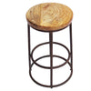 24 Inch Mango Wood Counter Height Barstool With Iron Base Brown And Black UPT-636038472 - The Urban Port