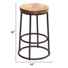 24 Inch Mango Wood Counter Height Barstool With Iron Base Brown And Black UPT-636038472 - The Urban Port