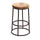 24 Inch Mango Wood Counter Height Barstool With Iron Base Brown And Black UPT-636038472 - The Urban Port