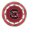 SOUTH CAROLINA NEON WALL CLOCK - 18'' GARNET FACE / RED NEON - USCNWC200-18