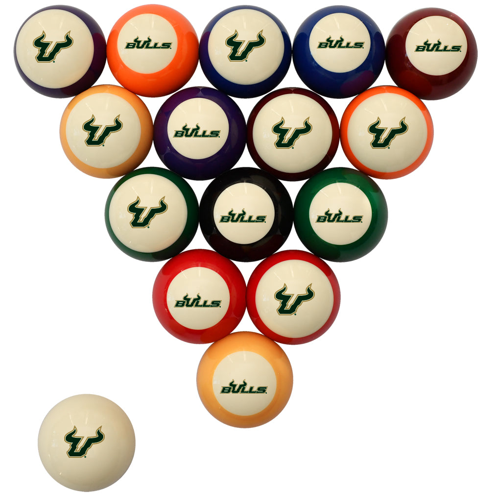 SOUTH FLORIDA STANDARD COLOR NUMBERED BILLIARD BALL SET STANDARD COLOR BILLIARD BALL SET - USFBBSSTD