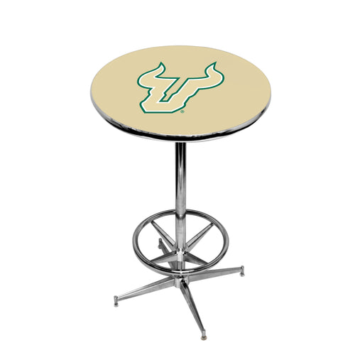 SOUTH FLORIDA CHROME FOOT RING PUB TABLE GOLD  - USFPTR122