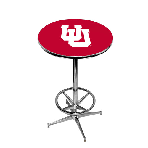 UTAH CHROME FOOT RING PUB TABLE RED - UTAPTR231