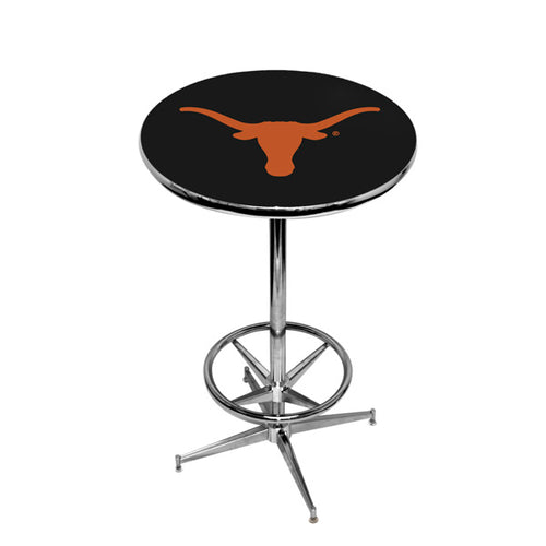 TEXAS CHROME FOOT RING PUB TABLE BLACK - UTXPTR224