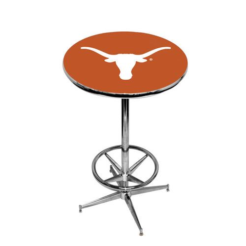 TEXAS CHROME FOOT RING PUB TABLE BURNT ORANGE - UTXPTR232