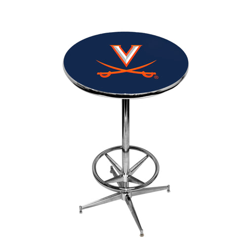 VIRGINIA CHROME FOOT RING PUB TABLE BLUE - UVAPTR321N