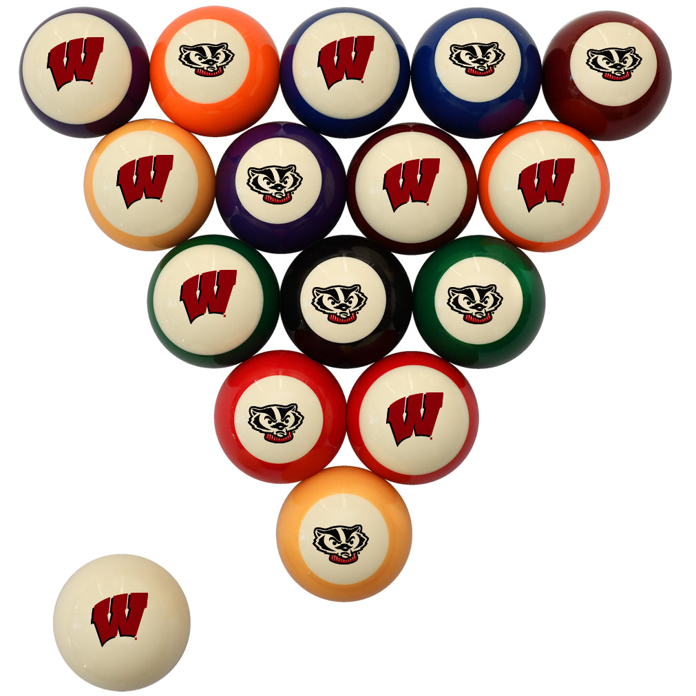 WISCONSIN STANDARD COLOR NUMBERED BILLIARD BALL SET STANDARD COLOR BILLIARD BALL SET - UWIBBSSTD