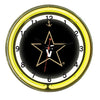 VANDERBILT NEON WALL CLOCK - 18'' BLACK FACE /YELLOW NEON - VANNWC100-18