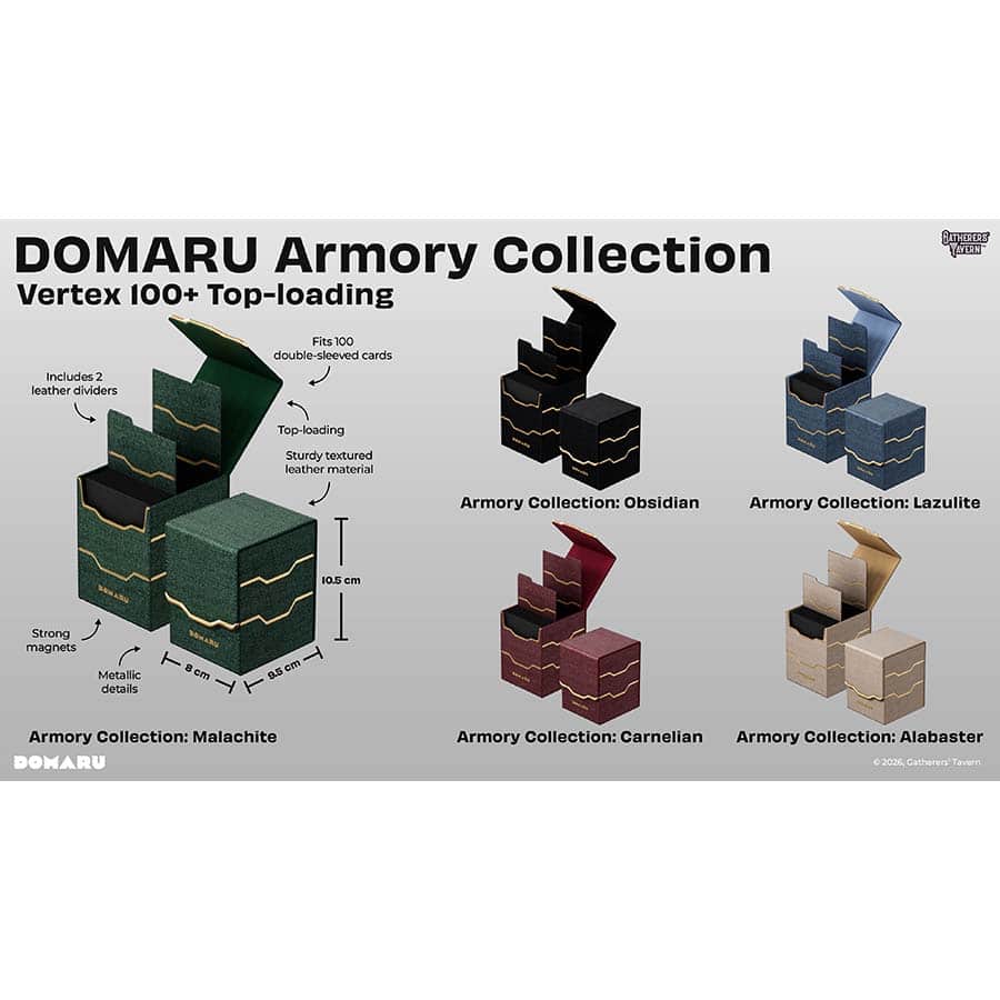 Gatherers' Tavern Pte Ltd -  Domaru Armory Collection - Gatherers' Tavern: Domaru Armory: Vertex 100-Plus Deck Box: Carnelian Pre-Order