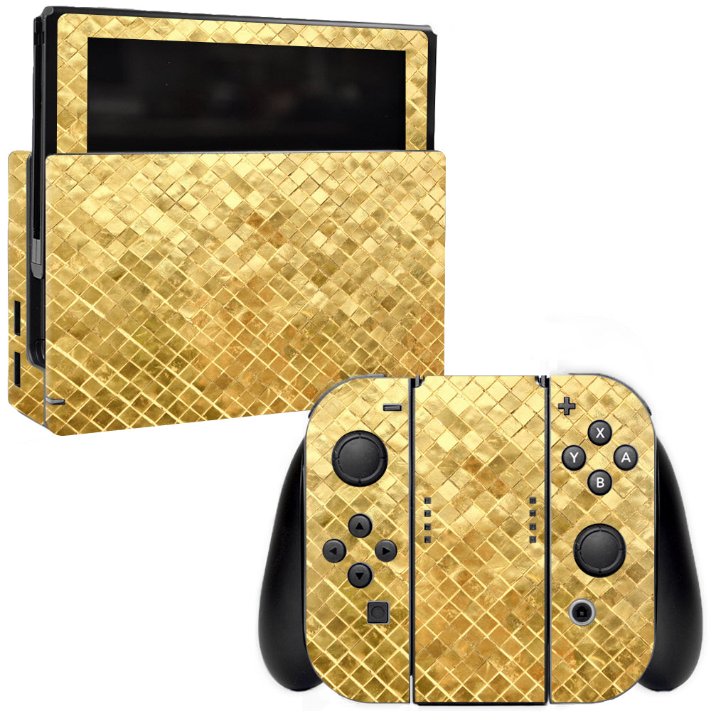 MightySkins NISWI-Gold Tiles Skin for Nintendo Switch  Gold Tiles