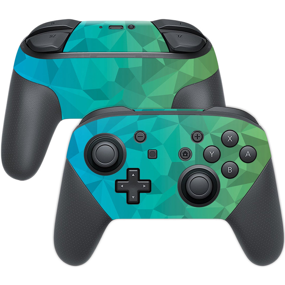 MightySkins NISWPCOI-Blue Green Polygon Skin for Nintendo Switch Pro Controller  Blue Green Polygon
