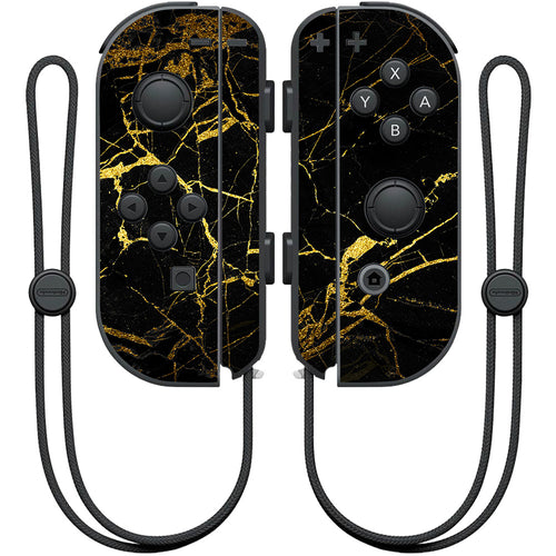 MightySkins NIJOYCO-Black Gold Marble Skin for Nintendo Joy-Con Controller  Black Gold Marble