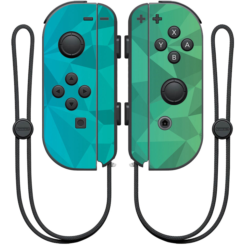 MightySkins NIJOYCO-Blue Green Polygon Skin for Nintendo Joy-Con Controller  Blue Green Polygon