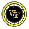 WAKE FOREST NEON WALL CLOCK - 18'' BLACK FACE / YELLOW NEON - WFUNWC200-18