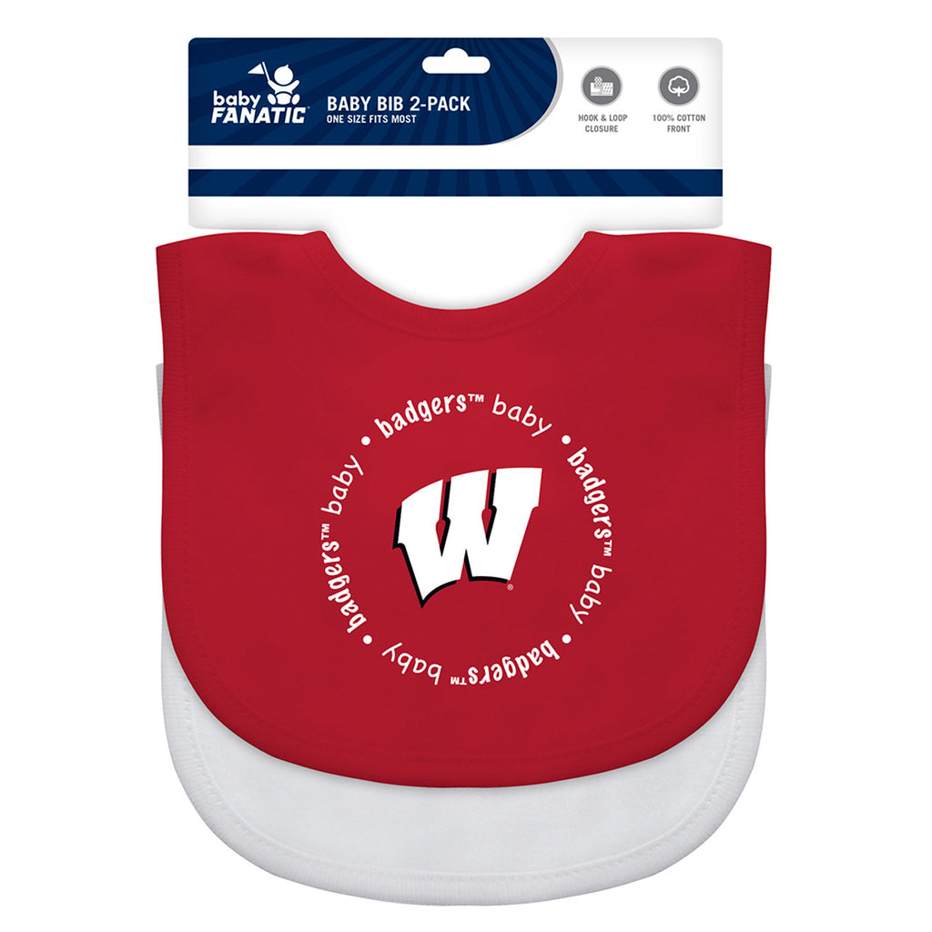 Wisconsin Badgers Baby Bib 2 Pack - Masterpieces Puzzle Company