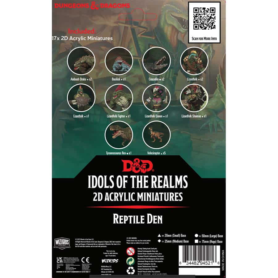 Wizkids -  Dungeons And Dragons: Idols Of The Realms: Scales And Tails: Reptile Den 2D Miniatures Set One