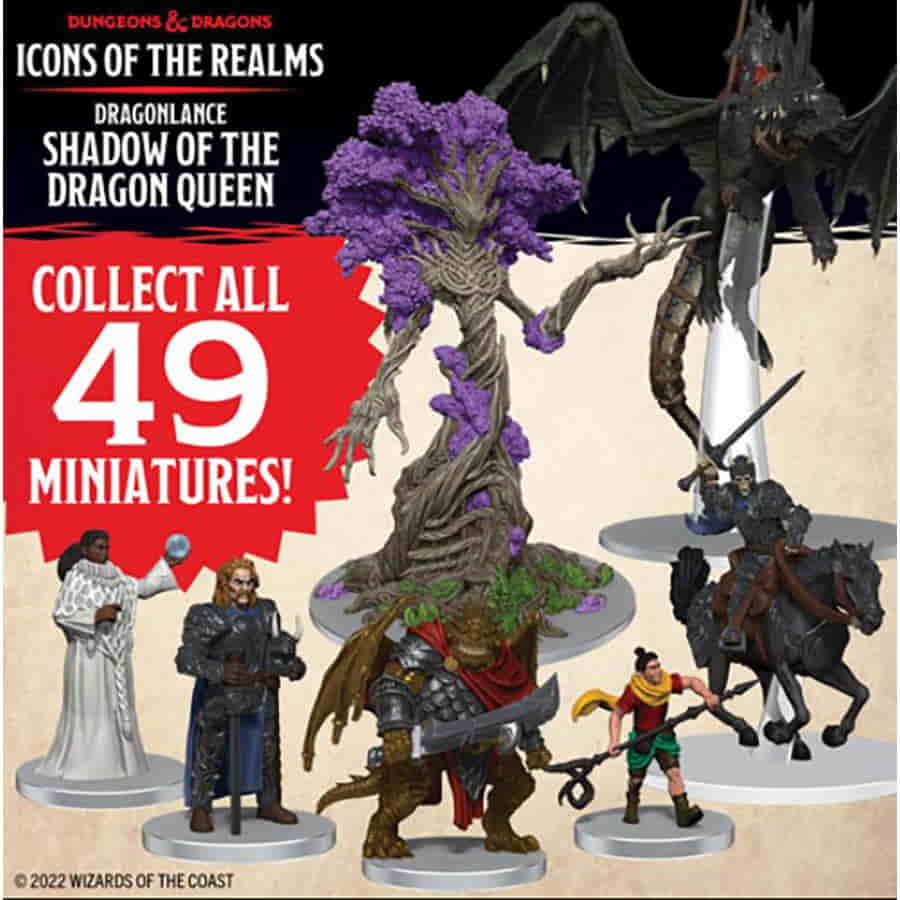 Wizkids -  Dungeons And Dragons: Icons Of The Realms Miniatures Booster Brick (Set 25): Dragonlance Shadow Of The Dragon Queen Booster Brick (7Ct)