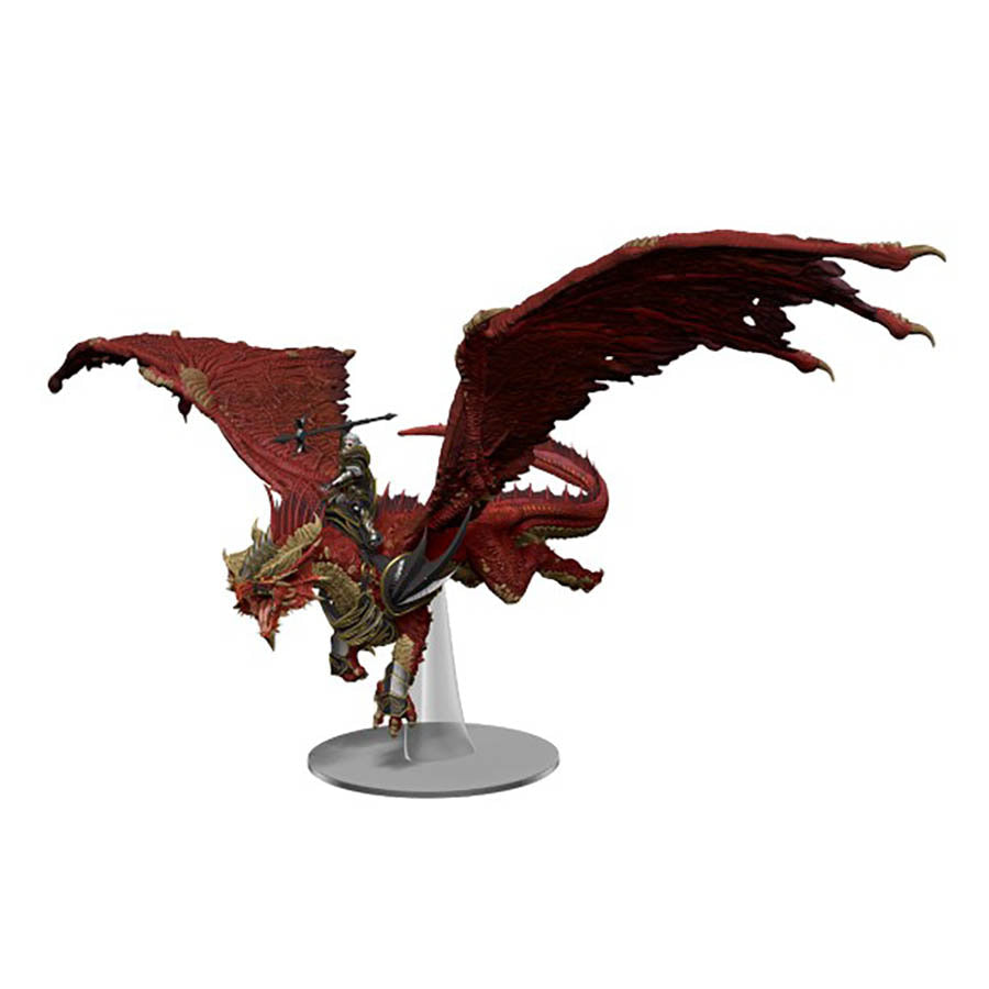 Wizkids -  Dungeons And Dragons: Icons Of The Realms Miniatures Set 25: Dragonlance Shadow Of The Dragon: Kansaldi On Red Dragon Premium Figure