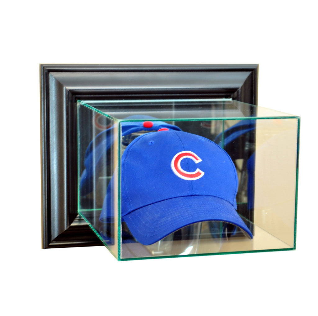 Wall Mounted Cap / Hat Display Case with Black Moulding