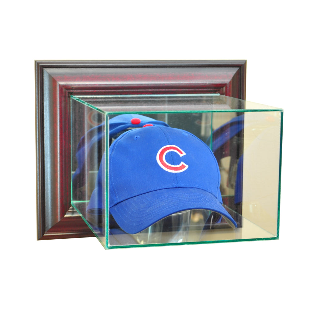 Wall Mounted Cap / Hat Display Case with Cherry Moulding